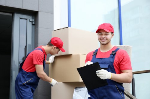Staff and customers following safe storage practices in a self storage facility