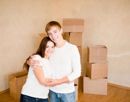 Packed boxes and furniture prepared for a small removal in Barnet