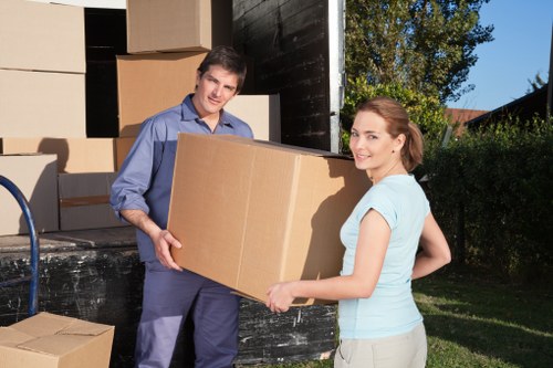 Prepared storage boxes and wrapped belongings ready for Barnet storage